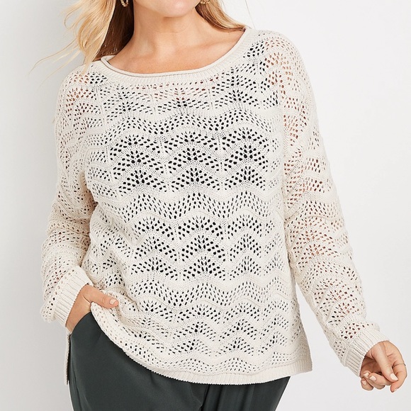 Women's Cream Knit Sweater Top - Picture 1 of 3